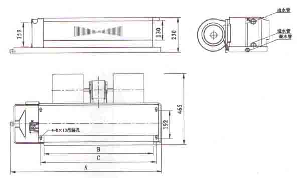 普通型卧式暗装风机盘管结构图